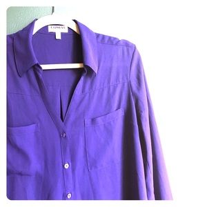 Rich purple portofino shirt from Express